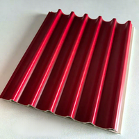 Panneau mural cannelé WPC à trous semi-circulaires, insonorisant, anti-moisissure, design graphique contemporain européen d'origine chinoise pour intérieur
