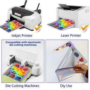 Papel Adhesivo Holográfico Plateado Brillante, Impermeable, Imprimible con Tinta FX, Tamaño A4 8.5x11 Pulgadas, Vinilo PP - Product Image 6