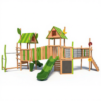 Aire de jeux en bois pour enfants ensemble d'équipement de plein air Center bois aire de jeux extérieure toboggan balançoire jeu Playhouse pour enfants exercice