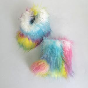 الجملة الأم وأنا رخيصة أحذية الثلوج الفراء مجموعة أطفال الأطفال فو فراء الأحذية مع حقيبة مطابقة و عقال النساء الفراء الثلوج - Product Image 4