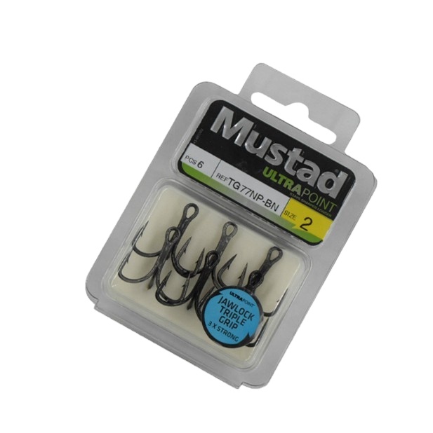 Mustad Treble Hooks - Durable High Carbon Steel Fishing Gear