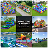 Parc d'attractions gonflable Lilytoys avec double toboggan et jeu de Whack-A-Mole, structure de saut en PVC commerciale pour événements pour enfants