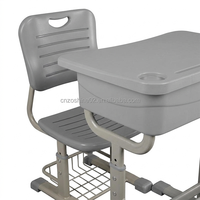 Juego de Escritorio y Silla Escolar Ajustable en Altura Zoshine con Cesta para Libros, Mesa y Silla de Estudio Ergonómicas de Plástico para Niños