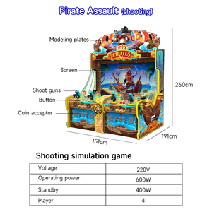 Máquina de Juego Arcade de Disparos para 4 Jugadores, Simulador Operado con Monedas para Centro de Entretenimiento - Product Image 2