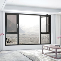 Ventanas Corredizas Modernas de Triple Doble Acristalamiento, Resistentes a Huracanes, de Aleación de Aluminio, con Aislamiento Térmico Low-E, para Viviendas, de Fábrica Yuantai