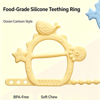 Anneau de dentition souple en silicone sans BPA, forme baleine, style animal, qualité alimentaire, pour soulager les bébés