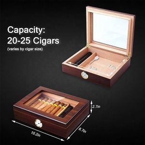 Estuche de Escritorio para Hombre en Acrílico y Madera de Cedro Marrón, Regalo para <span class=keywords><strong>Padre</strong></span>, Caja Humidificadora para Almacenamiento de Cigarros - Product Image 3