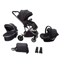 OEM ODM Design Poussette pour bébé 4 en 1 Multifonctionnel High Landscape Easy Folding Poussette pour bébé Portable Travel System Poussette