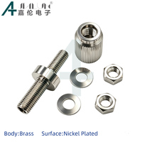 JIALUN En stock Bornes de connexion en cuivre massif M5*34, Prise banane 4mm, Borne de terre 5mm, Connecteur de puissance mâle à courant élevé