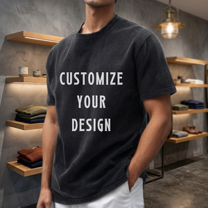 เสื้อยืดสตรีทแวร์ผ้าคอตตอนหนาพิเศษ พิมพ์โลโก้ได้ตามต้องการ ยูนิเซ็กซ์ ผ้าคอตตอน 100% น้ำหนัก 220 กรัม 180 กรัม 200 กรัม 220 กรัม 240 กรัม 250 กรัม GSM - Product Image 3