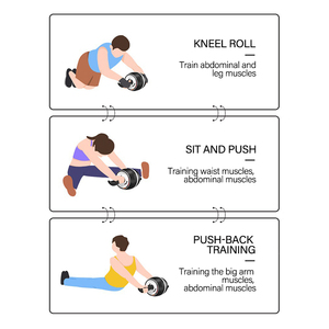 Kit de rodillo de rueda para ejercicio físico, 2 en 1, rodillo abdominal <span class=keywords><strong>Pro</strong></span> - Product Image 5