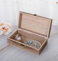 Boîte en bois de pin artisanale personnalisée, organisateur de bijoux, collier, décoration antique, coffre au trésor pirate, coffre au trésor en bois