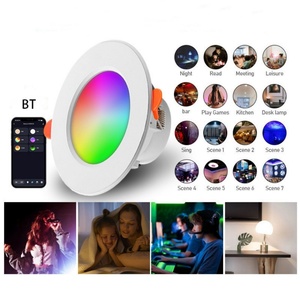 Spot encastré LED TUYA intelligent, dimmable, AC85-265V 10W, contrôle vocal et via application, RGB CW, pleine couleur - Product Image 1