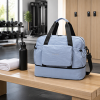 Sac de voyage pliable personnalisé avec logo Oxford, léger, ultra-léger, respirant, grande capacité, compartiments séparés pour articles secs et humides