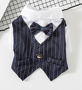 Pakaian Anjing Mewah Elegan Motif Strip untuk Pesta Pernikahan dan Ulang Tahun, Laris Manis - Product Image 6