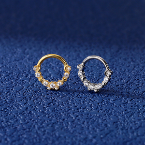 Pendientes de Aro de Titanio G23 con Circonita para Mujer, Joyería Corporal para Nariz, Septum, Cartílago y Labio - Product Image 5