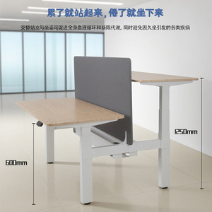 Height <b>Adjustable</b> Office Desk Double Person Electric Four Motor Standing Desk With Height <b>Adjustable</b> Legs Modern Minimalist - Product Image 1