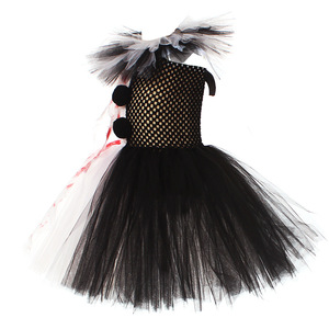 Costume de clown tueur effrayant, art terrifiant, filles qui saignent, robe de tutu fantaisie d'Halloween, tenue de cosplay de Joker pour enfants, vêtements de fête - Product Image 3