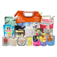 Sacs en plastique personnalisés à bec verseur pour savon liquide, lessive en poudre et liquide, rechargeables et réutilisables