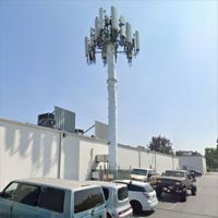 Tour de communication monopôle en acier galvanisé à facettes octogonales, à tube unique, double niveau, pour zones commerciales 5G, 35m, résistance au vent