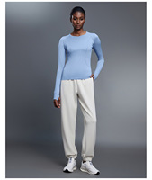 Ropa Deportiva para Mujer 2025, Tops de Gimnasio, Ropa Ecuestre, Mangas con Orificios para Pulgares, Camiseta sin Costuras para Mujer