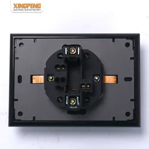 Hot Selling EU Double German Socket Schuko Socket French Socket Aluminum Panel 16A Wall Outlet CE ROHS CB