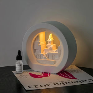 Difusor de aceites esenciales con diseño innovador, sin llama, aroma personalizado, lámpara de yeso con logotipo, luz nocturna aromática - Product Image 2