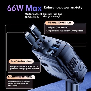 Cargador de Coche de Carga Súper Rápida de 100W Transfronterizo, Estilo Mecha, Adaptador TIPO-C, PD 3.0, 5A, Magnético, <span class=keywords><strong>Gan</strong></span> Magnético - Product Image 4