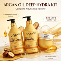 Shampooing, après-shampoing et masque capillaire hydratant en profondeur à l'huile d'argan, ensemble de 3 pièces, anti-frisottis pour cheveux secs et abîmés, étiquette privée OEM