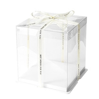 Vente en gros boîte d'emballage de gâteau double couche trois-en-un boîtes transparentes de cuisson de 12 pouces de haut boîtes en plastique jetables recyclables