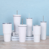 Entrepôt américain livraison gratuite gobelet à double paroi en acier inoxydable 12oz pour enfants gobelet à sucette vierge à sublimation avec double couvercle