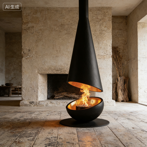 <span class=keywords><strong>Chimenea</strong></span> Sevilla DS90 con Revestimiento de Piedra Refractaria Abierta a la Derecha - Product Image 5