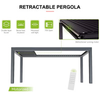 Pergola Bioclimatique Motorisée Électrique Personnalisée à Lames Orientables 165 MPH, Pergola-Gazebo-Pavillon 10x20 pieds pour Extérieur, Étanche