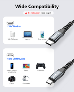 Cable de Carga Rápida USB C SUNGUY de 18W, Tipo C a Micro-B, Cable de Datos Trenzado, Cargador para Teléfono - Product Image 2