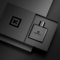 Boîte cadeau en carton rigide noir de luxe avec logo personnalisé pour cosmétiques et parfums