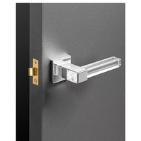 Poignée de porte universelle de luxe en alliage de zinc argenté, moderne et minimaliste, avec verrouillage magnétique silencieux, pour décoration intérieure