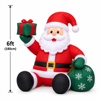 Père Noël gonflable personnalisé de 6 pieds avec lumières LED et souffleur, Père Noël gonflable pour la décoration de jardin intérieur/extérieur
