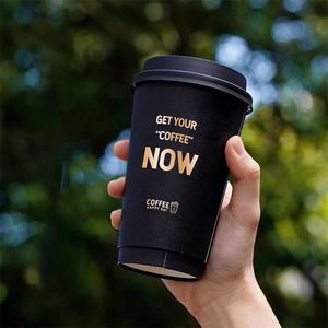 Wholesale Custom <b>Disposable</b> 8oz 12oz 16oz Single Double Wall Take Away Hot Cold Coffee Paper <b>Cup</b> With Lids - Product Image 2