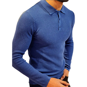 Maglione da <span class=keywords><strong>Uomo</strong></span> a Tinta Unita con Bottoni, Casual, Maniche Lunghe, <span class=keywords><strong>Polo</strong></span> in Maglia per Esterno - Product Image 1