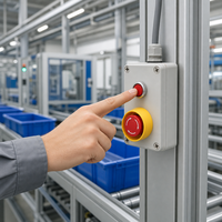 Boîtier de commande à bouton-poussoir étanche IP66 en ABS, montage 22 mm, interrupteur momentané certifié CE pour l'automatisation industrielle et les lignes de machines CNC