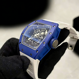 Men Business <b>Watch</b> RM 055 – Blue Ceramic <b>Case</b>, Manual Mechanical Movement, Engraved Dial, Ultra-Light Luxury Sports <b>Watch</b> - Product Image 3