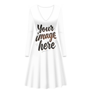 <span class=keywords><strong>Vestidos</strong></span> de <span class=keywords><strong>Fiesta</strong></span> con Estampado Personalizado, Vestido de Una Pieza <span class=keywords><strong>para</strong></span> Mujer, <span class=keywords><strong>Vestidos</strong></span> Midi de <span class=keywords><strong>Playa</strong></span> con Cuello <span class=keywords><strong>en</strong></span> V y Manga Larga <span class=keywords><strong>para</strong></span> Dama - Product Image 2