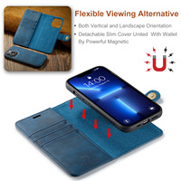 Étui portefeuille détachable de style professionnel pour iPhone 11 12 13 14 15 16 Plus Pro ProMax 16E, coque de téléphone portable en cuir PU