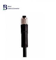 Connecteur de capteur circulaire droit Binder M5 3 4 pôles mâle-femelle, contacts en cuivre laiton plaqué or, fixation par vis, étanchéité IP67, câble
