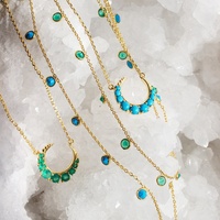 Jellmilskye — collier en argent sterling S925 avec pendentif en turquoises et en lune émeraude, bijoux de dernier design