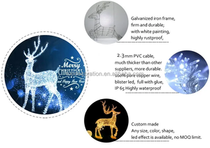 <span class=keywords><strong>Statue</strong></span> Luminose a LED da Esterno Renna Natalizia in PVC a Grandezza Naturale Decorazione 3D per Allestimenti Commerciali - Product Image 5