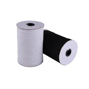 Wholesale Heavy Stretch 3mm/5mm/6mm Zouma Webbing Polyester Flat Elastic Cord Braided Elastic Band