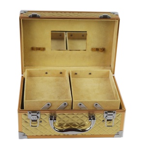 <span class=keywords><strong>Valise</strong></span> de maquillage Golden <span class=keywords><strong>Vanity</strong></span> à la mode <span class=keywords><strong>valise</strong></span> cosmétique de voyage avec miroir pour les essentiels de beauté en déplacement - Product Image 4