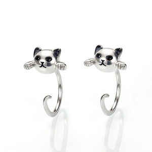 Orecchini a Perno Mini Gatto Stile Coreano, Adorabili Gioielli a Forma di Animale per Donna, da Indossare Ogni Giorno, Accessorio Regalo per Outfit Casual - Product Image 1