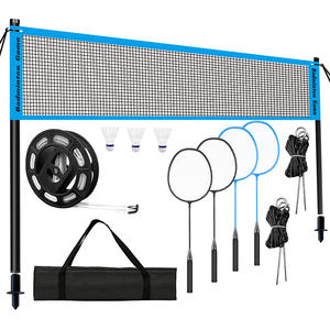 4Pcs Family Lron <span class=keywords><strong>Badminton</strong></span> Racquets Set pour transporter des accessoires de sports de plein air Filet Backyard Games Shuttlecock Net Accessory - Product Image 3